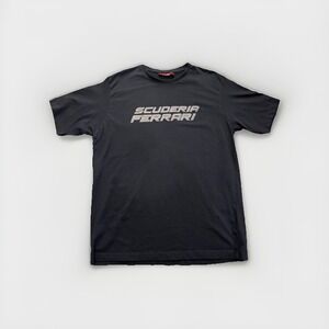 F1 Scuderia Ferrari Shirt Mens Medium Black Short Sleeve Sport Lifestyle